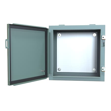 N12 Wallmount Enclosure With Panel, 16 X 16 X 8, Steel/Gray